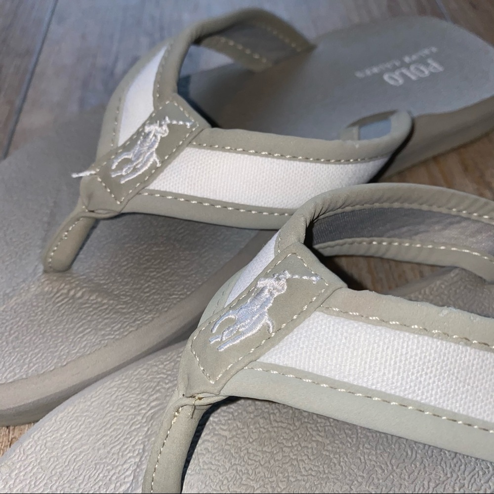 Polo By Ralph Lauren Grey Flip Flops Men’s 9